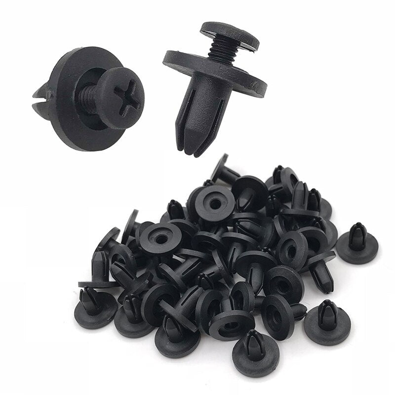 10/20/50pcs 6mm Hole Auto Plastic Rivets Fastener Push Clip Black Car Door Trim Panel Retainer Fastener Clips for Toyota Honda