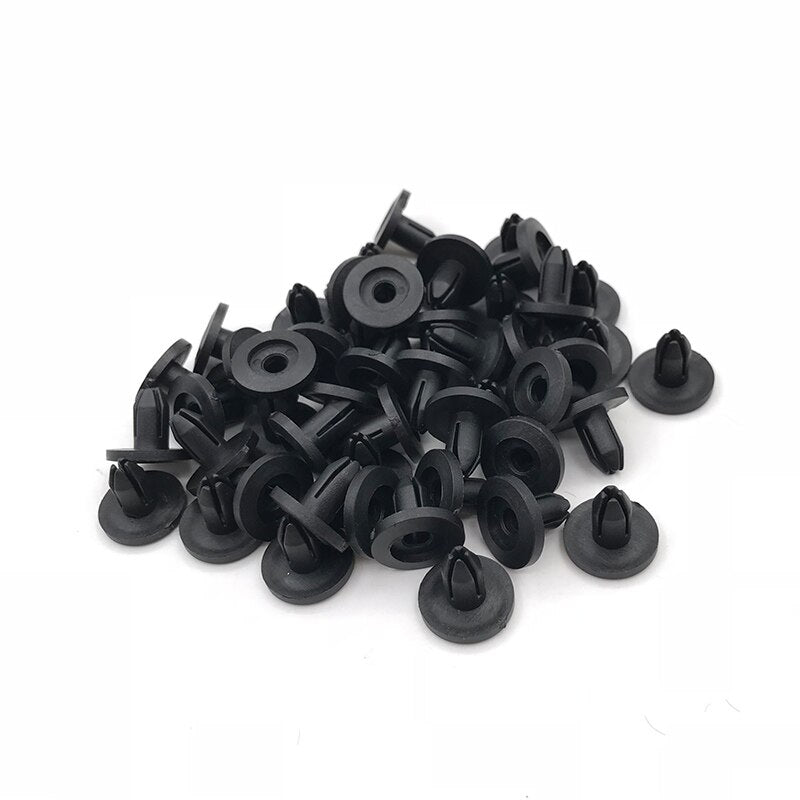 10/20/50pcs 6mm Hole Auto Plastic Rivets Fastener Push Clip Black Car Door Trim Panel Retainer Fastener Clips for Toyota Honda