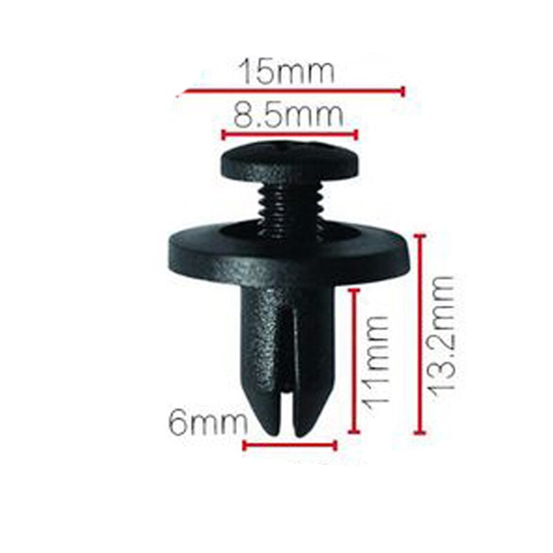 10/20/50pcs 6mm Hole Auto Plastic Rivets Fastener Push Clip Black Car Door Trim Panel Retainer Fastener Clips for Toyota Honda