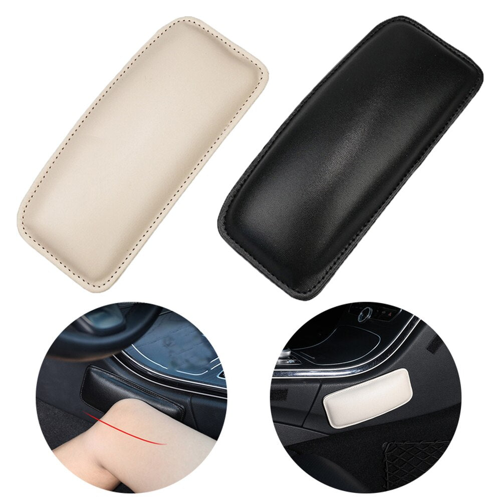 18*8cm PU Leather Car Knee Pad Cushion Auto Interior Pad Elastic Cushion Memory Foam Comfortable Thigh Support Universal