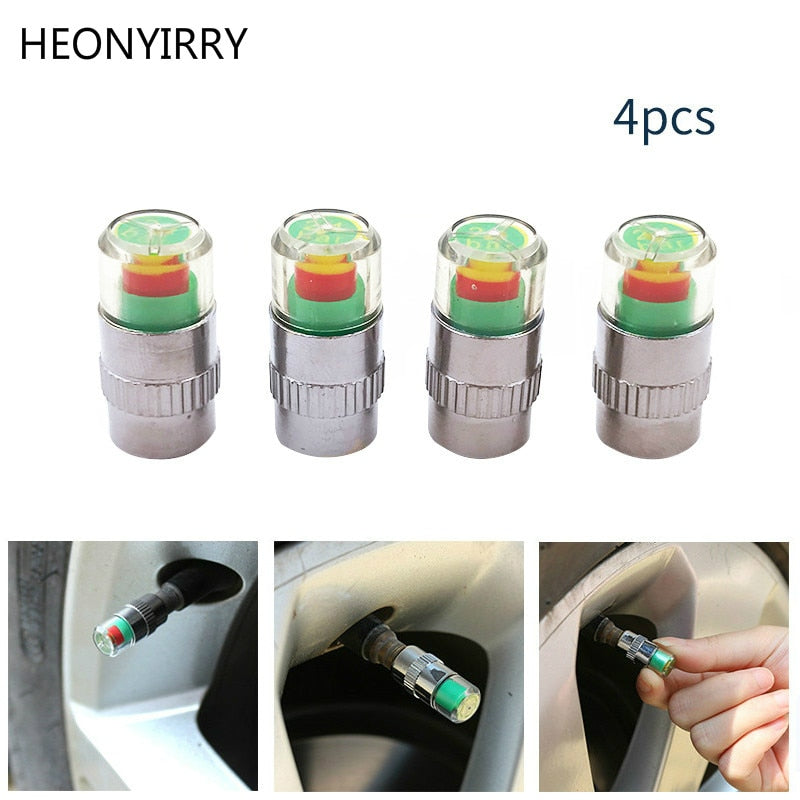 1PC/4PCS Car Styling 2.4bar 32PSI Car Tyre Tire Pressure Valve Stem Caps Sensor Eye Air Alert Tire Pressure Monitoring Tools Kit