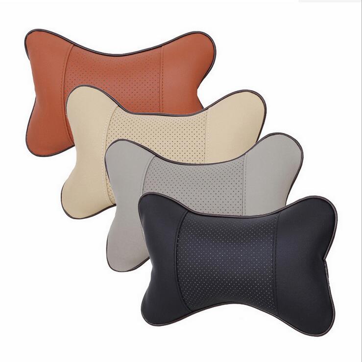 1PC Mini PU Leather Universal Car Headrest Support Neck Pillow Black/Beige/Gray/Brown for Auto Car Seat