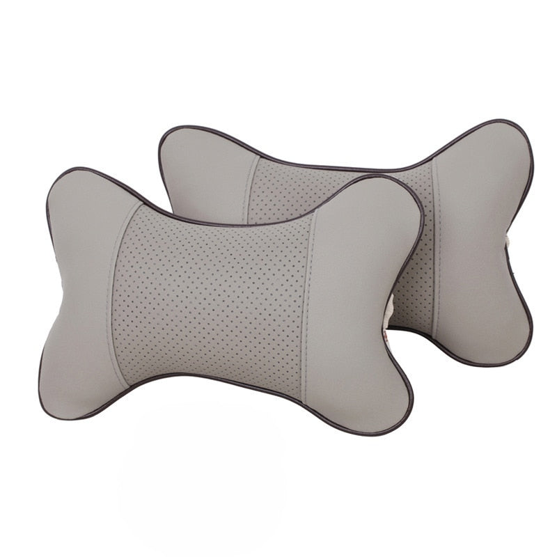 1PC Mini PU Leather Universal Car Headrest Support Neck Pillow Black/Beige/Gray/Brown for Auto Car Seat