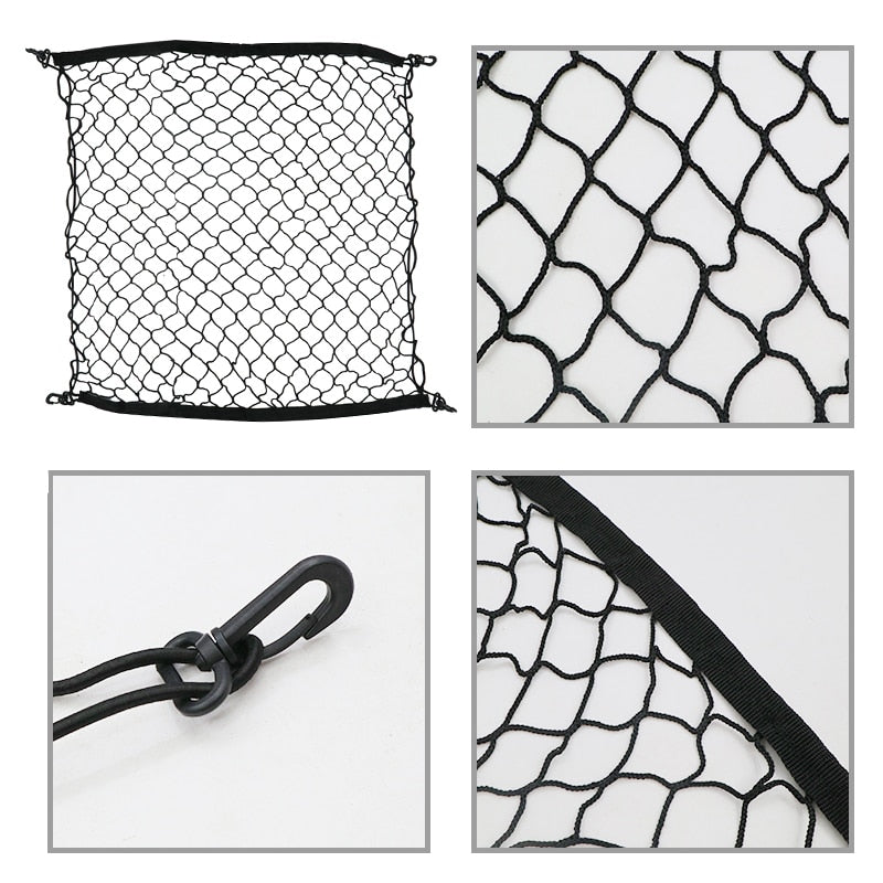 2 Size Car Boot Trunk Net Mesh Elastic Nylon Rear Back Cargo Trunk Storage Organizer Luggage Net Holder Car Accessories