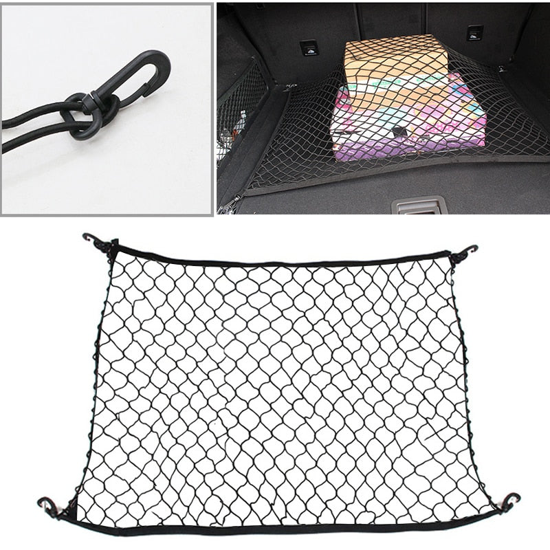 2 Size Car Boot Trunk Net Mesh Elastic Nylon Rear Back Cargo Trunk Storage Organizer Luggage Net Holder Car Accessories