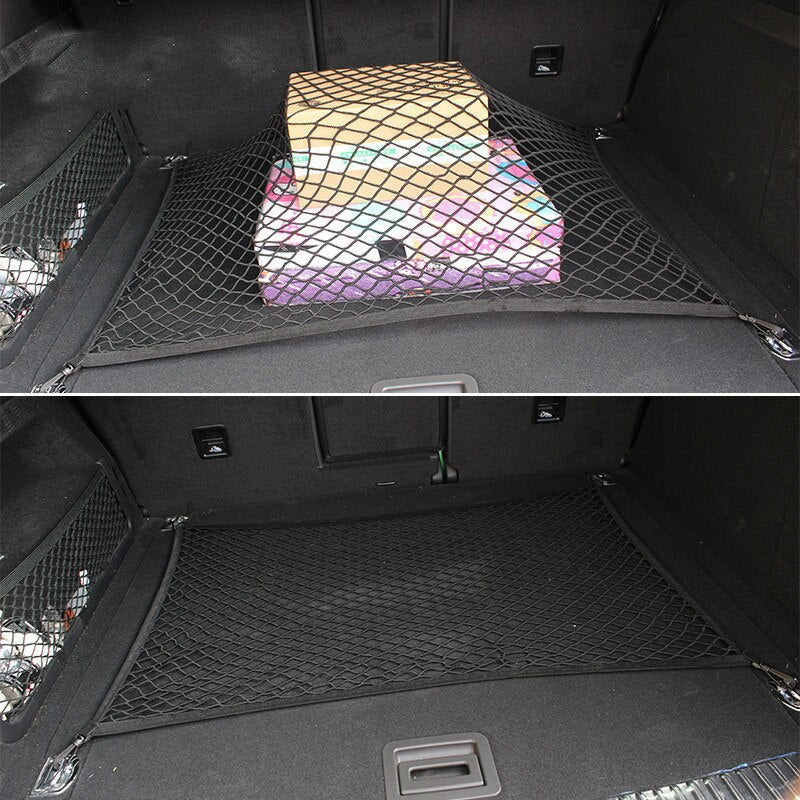 2 Size Car Boot Trunk Net Mesh Elastic Nylon Rear Back Cargo Trunk Storage Organizer Luggage Net Holder Car Accessories