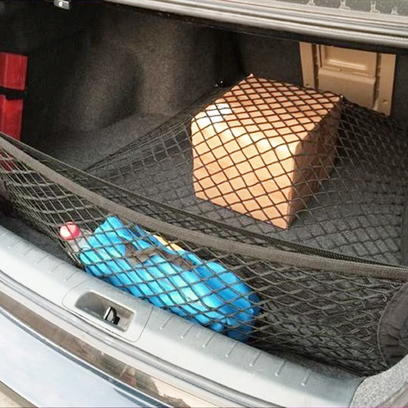 2 Size Car Boot Trunk Net Mesh Elastic Nylon Rear Back Cargo Trunk Storage Organizer Luggage Net Holder Car Accessories