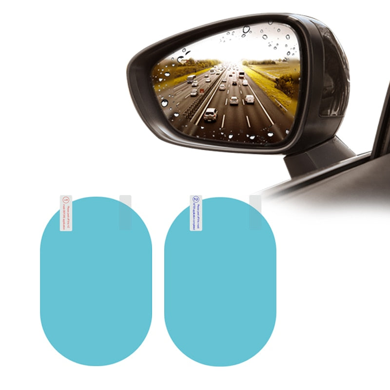 2PCS/Set Anti Fog Car Mirror Window Clear Film Anti-Light Car Rearview Mirror Protective Film Waterproof Rainproof Car Sticker