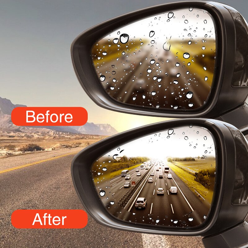 2PCS/Set Anti Fog Car Mirror Window Clear Film Anti-Light Car Rearview Mirror Protective Film Waterproof Rainproof Car Sticker