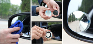 2Pcs Car Rear view Convex Mirror 360 Degree Rotating Wide Angle Round Mirror Wide Angle Blind Spot Auto Exterior Accessory