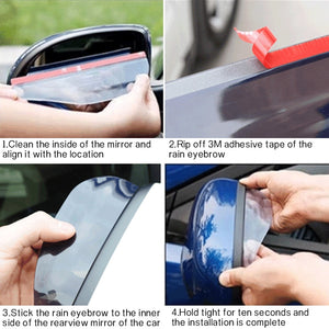 2Pcs Flexible Car Rear View Mirror Cover Anti Rain Visor Snow Guard Weather Shield Sun Shade Cover Rearview Auto Accessories