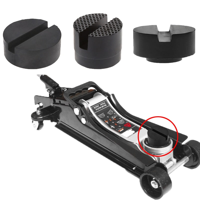 4 Types Car Lift Jack Stand Rubber Pads Black Rubber Slotted Floor Jack Pad Frame Rail Adapter Car Jack Pad for Scissor Jack