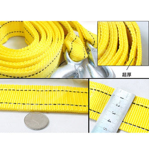 4M Heavy Duty 5 Ton Car Tow Cable Towing Pull Rope Strap Hooks Van Road Recovery for Audi Benz Buick Skoda Mazda Ford Toyota BMW