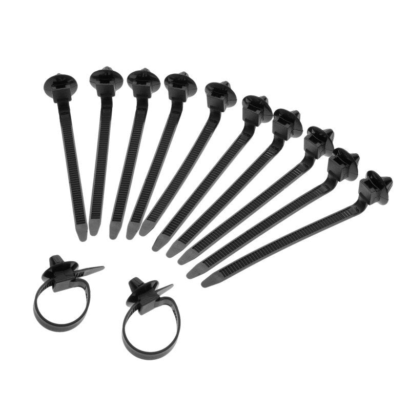 50PCS Car Cable Fastening Ties Nylon Black Car Auto Cable Strap Push Mount Wire Tie Retainer Clip Clamp