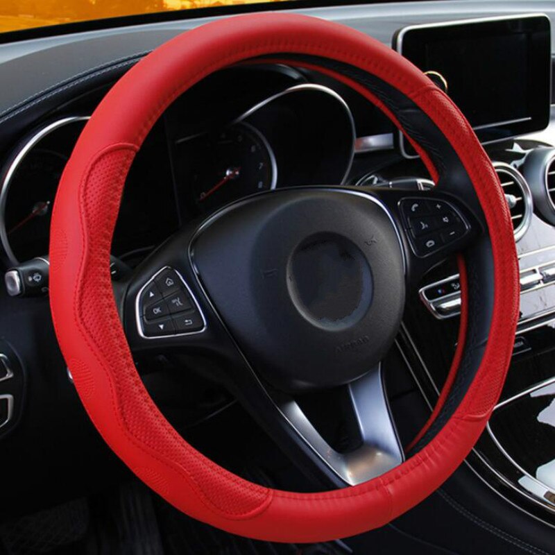 6 Colors Car Steering Wheel Cover Universal Volant Braid on the Steering-wheel Fashion Non-slip Funda Volante Auto Car Styling