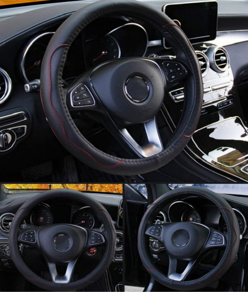 6 Colors Car Steering Wheel Cover Universal Volant Braid on the Steering-wheel Fashion Non-slip Funda Volante Auto Car Styling