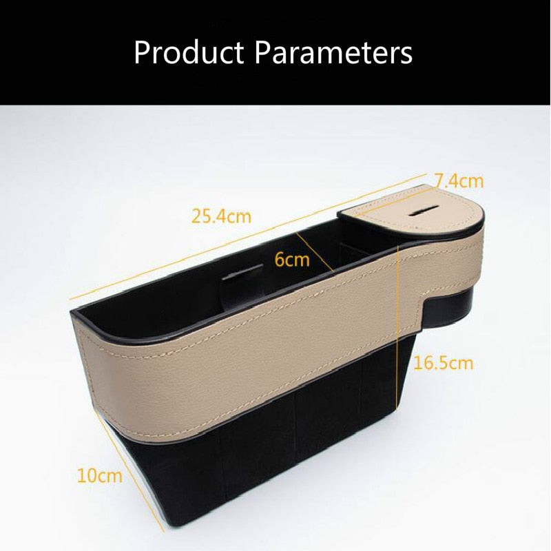 Car Seat Gap Storage Box Interior Seat Organizer Black ABS plastic Accessories Seat Slot Organizer Phone holder Coin Box