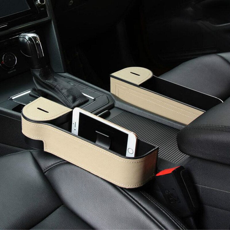 Car Seat Gap Storage Box Interior Seat Organizer Black ABS plastic Accessories Seat Slot Organizer Phone holder Coin Box