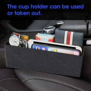 Car Seat Storage Box PU Leather Leak-Proof Car Organizer Storage Case Universal Car Seat Side Gap Container Storage Bag