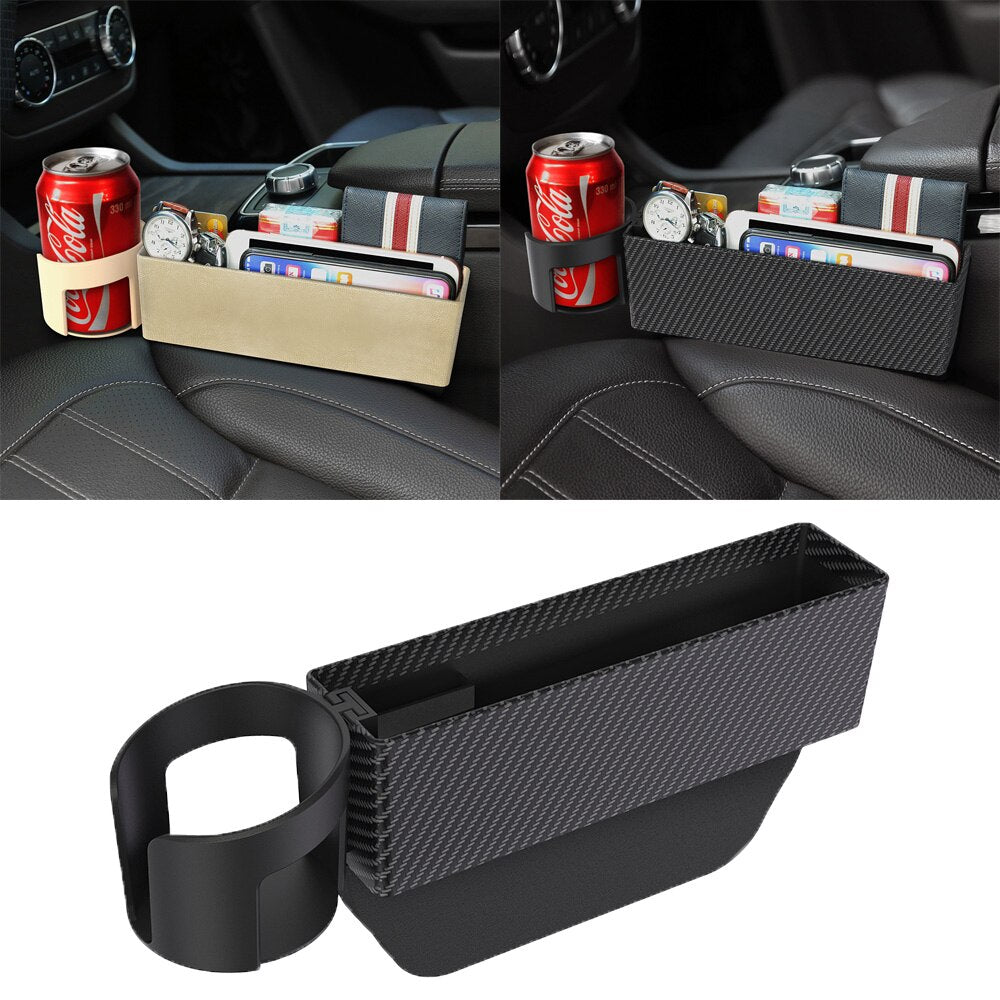 Car Seat Storage Box PU Leather Leak-Proof Car Organizer Storage Case Universal Car Seat Side Gap Container Storage Bag