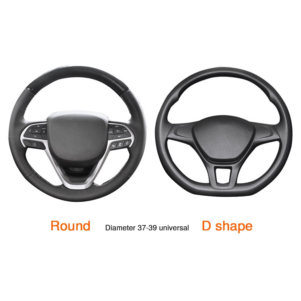 Car Steering Wheel Cover Skidproof Auto Steering- wheel Cover Anti-Slip Universal Embossing Leather Car-styling