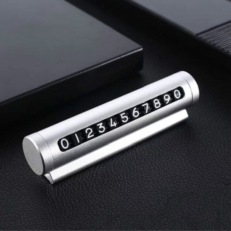 Car Temporary Parking Card Rotate Phone Number Plate Aluminum Stickers Universal Park Stop in Car-styling Goods Auto Accessories