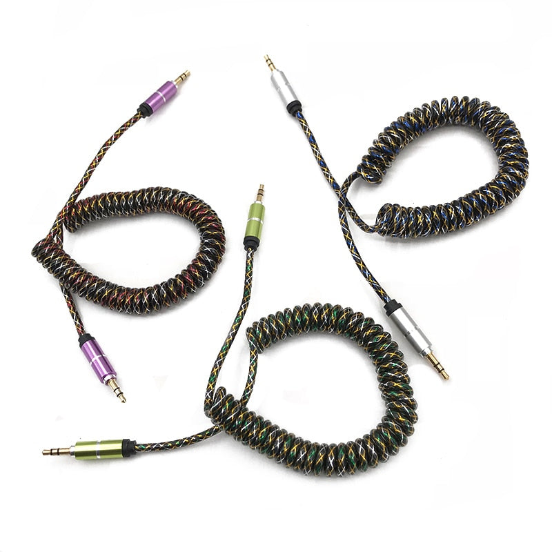 Flexible 3.5mm Car Jack Male to Male Extend Stereo Audio AUX Cable Cord Multi-Colors for cellphone MP3 mp4 Mobile Phone Speaker