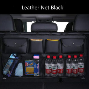 High Quality Leather Car Rear Seat Back Storage Bag Multi Pocket Car Trunk Organizer Auto Stowing Tidying Interior Accessories