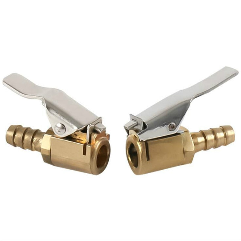 Portable Inflatable Pump For Car Tire Air Chuck Inflator Pump Valve Connector Clip-on Adapter Car Brass 8mm Tyre Wheel Valve