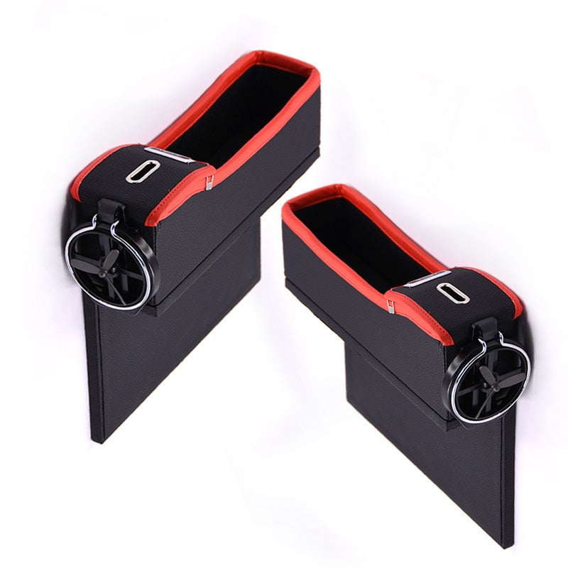 Storage Box Car Organizer Seat Gap PU Case Pocket Car Seat Side Slit for Wallet Phone Coins Cigarette Keys Cards For Universal