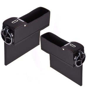 Storage Box Car Organizer Seat Gap PU Case Pocket Car Seat Side Slit for Wallet Phone Coins Cigarette Keys Cards For Universal