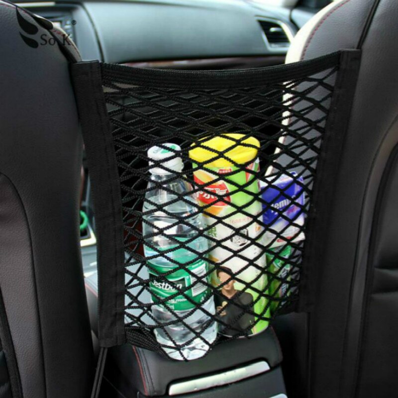 Strong Elastic Car Mesh Net Bag Between Car Seat Organizer Seat Back Storage Bag Luggage Holder Pocket Car Styling 23*30cm