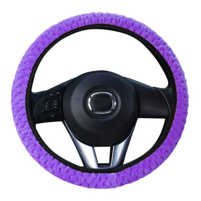 Universal Soft Warm Plush Covers Car Steering Wheel Cover Car-styling Pearl Velvet Auto Decoration Winter 4 Colors