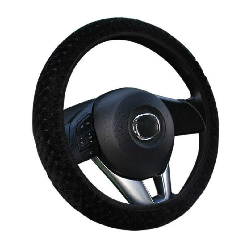 Universal Soft Warm Plush Covers Car Steering Wheel Cover Car-styling Pearl Velvet Auto Decoration Winter 4 Colors